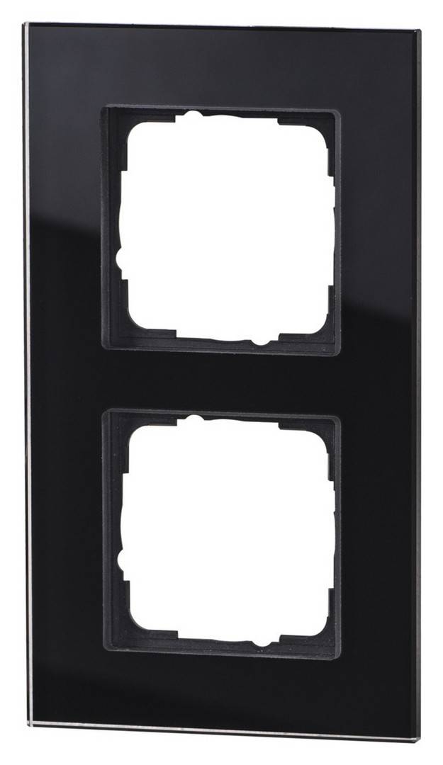 1St. Halmburger 3539 GB-552 (sw) Design Glasrahmen 2-fach schwarz Einsätze 55x55 mm Echtglas