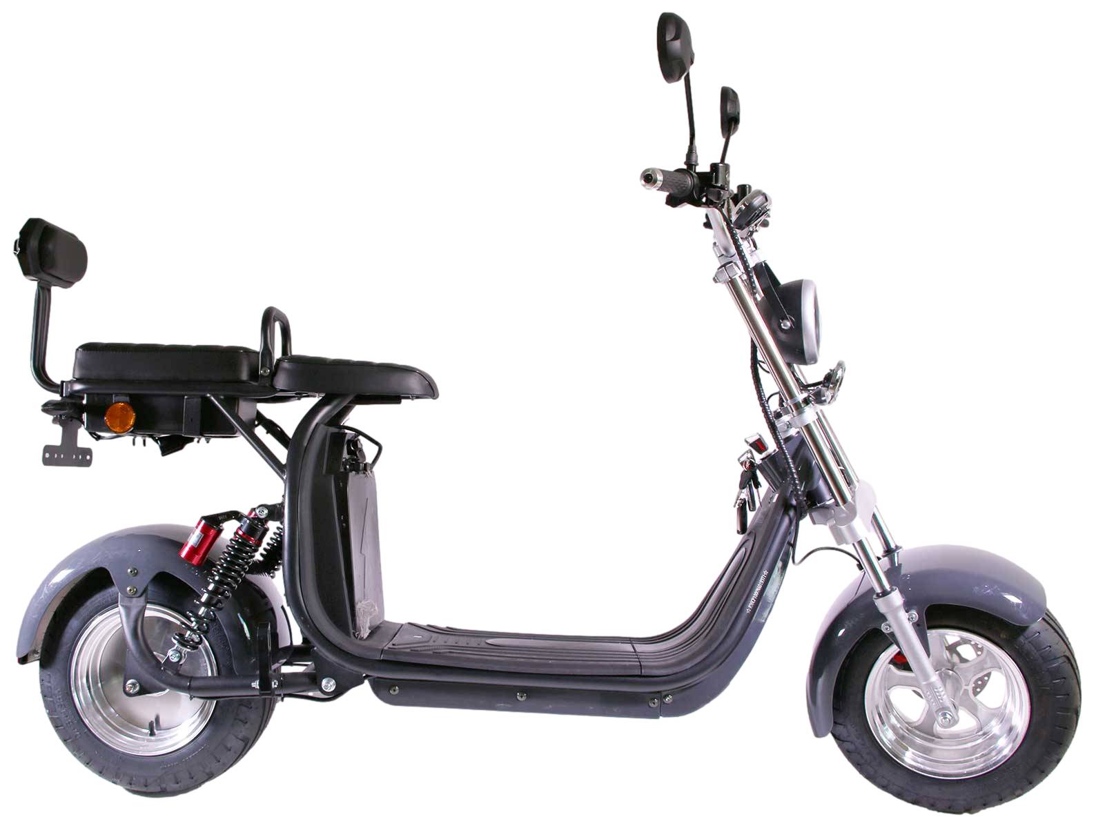 25km/h Elektroroller Mofa Version RocknBikes CP1.6 Steingrau Alu-Felgen Motorroller Elektroscooter mit 60V20Ah Akku