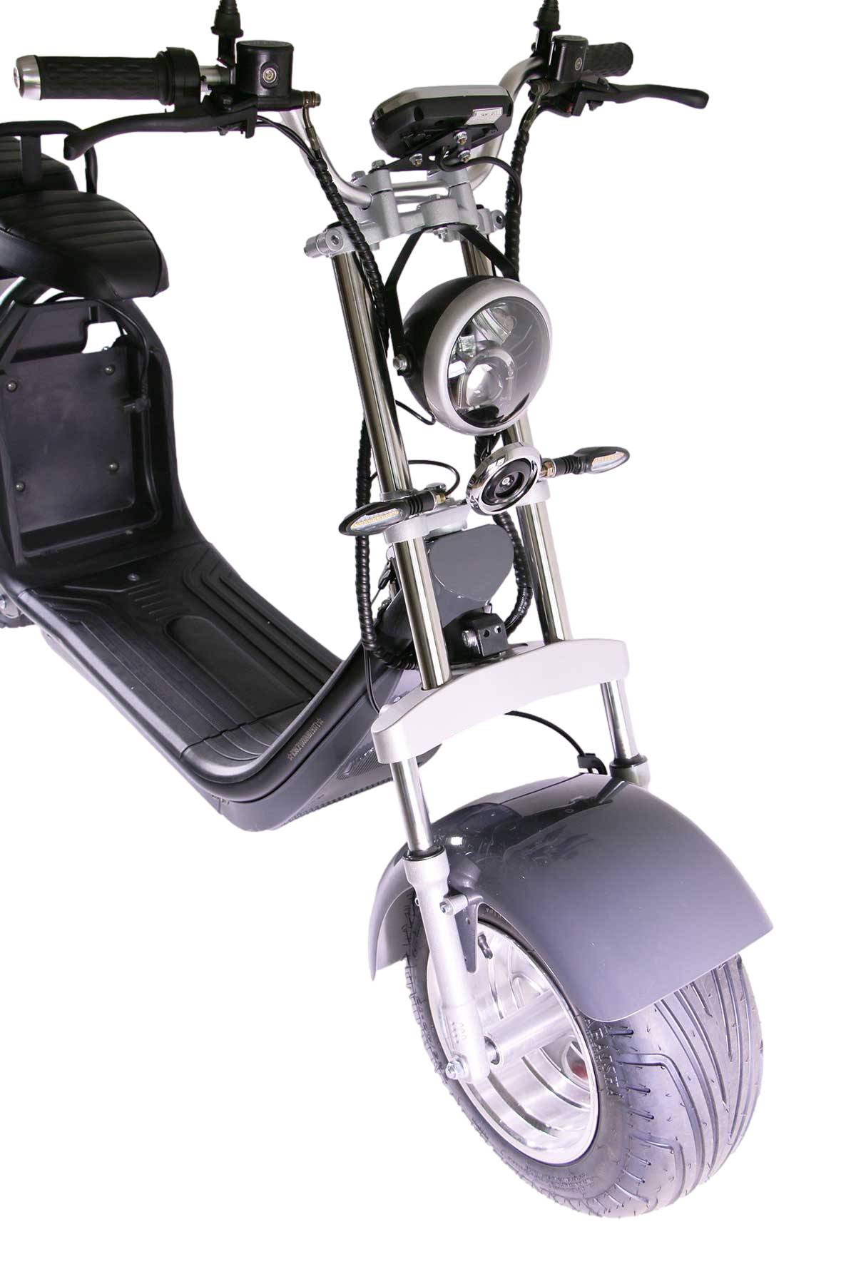 25km/h Elektroroller Mofa Version RocknBikes CP1.6 Steingrau Alu-Felgen Motorroller Elektroscooter mit 60V20Ah Akku