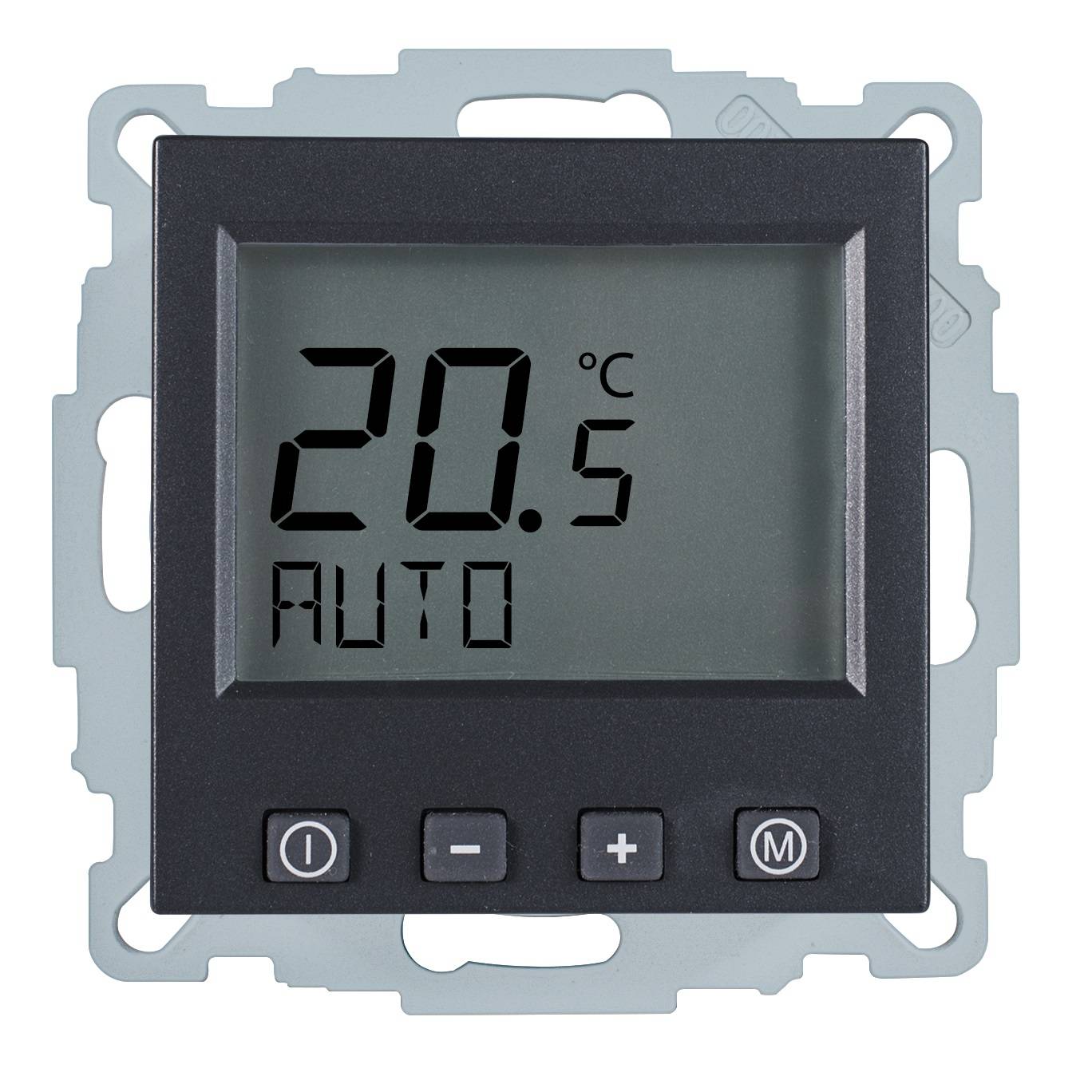 1St. Halmburger 6904 ERK-55 (ant/GI/BE/ME) Raumtemperaturregler 230 V u.P. Digital mit Uhr anthrazit matt