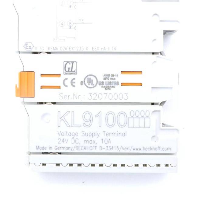 BECKHOFF Potenzialeinspeiseklemme (KL9100)