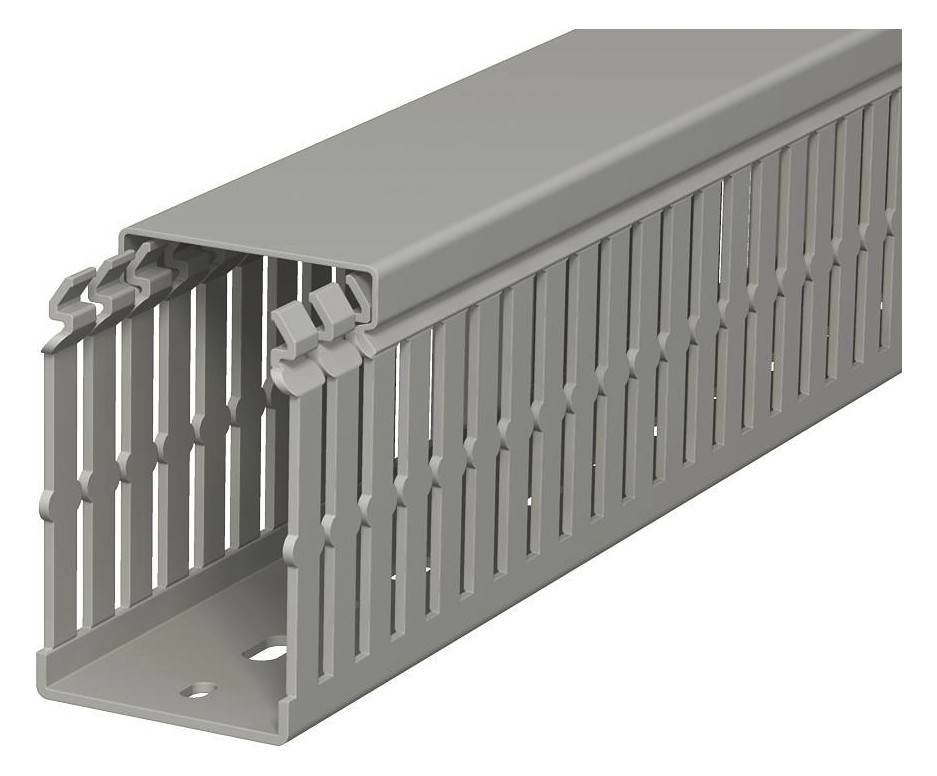 2m OBO Bettermann 6178424 Verdrahtungskanal 75x50x2000, PVC, steingrau, RAL 7030 LKV N 75050