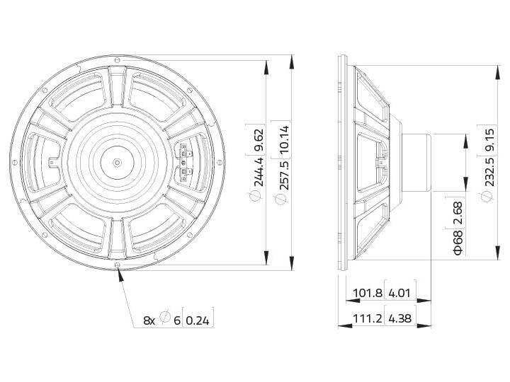 LAVOCE WSN102.00 10 Zoll Woofer, Neodym, Stahlkorb