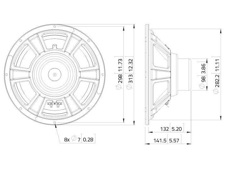 LAVOCE NBASS12-30 12 Zoll Bassgitarrenlautsprecher, Neodym