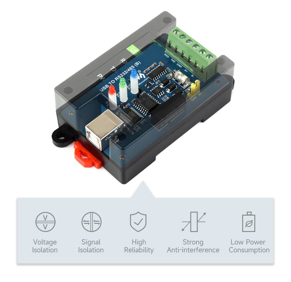 WaveShare USB to RS232/485 Industrial Grade Isolated Converter (FT232RNL)