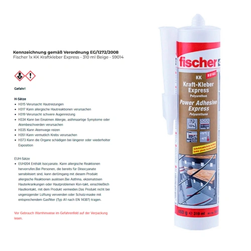 Fischer 1x KK Kraftkleber Express - 310 ml Beige - 59014 Fischer 1x KK Kraftkleber Express - 310 ml Beige - 59014