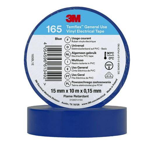 10St. 3M Temflex 15mmxBlau 165BL1E Vinyl-Isolierband 0,15mm 7100184724