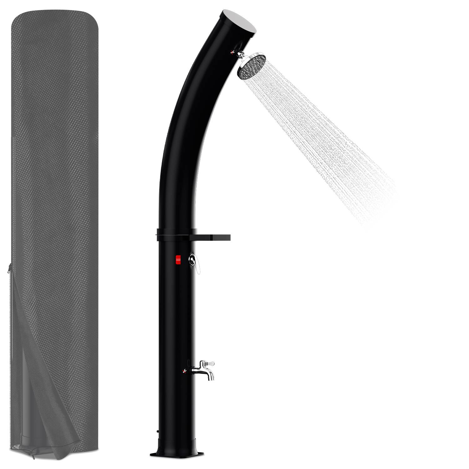 35L Solardusche Gartenduschen Pooldusche Außendusche Solar Dusche gebogen mit Schutzhülle