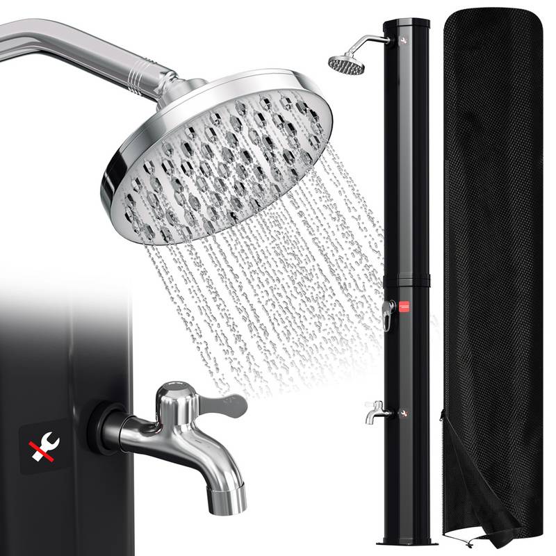 Solardusche 35L mit Regenschutz Sommerdusche mit Fußdusche Pooldusche Gartendusche Brause