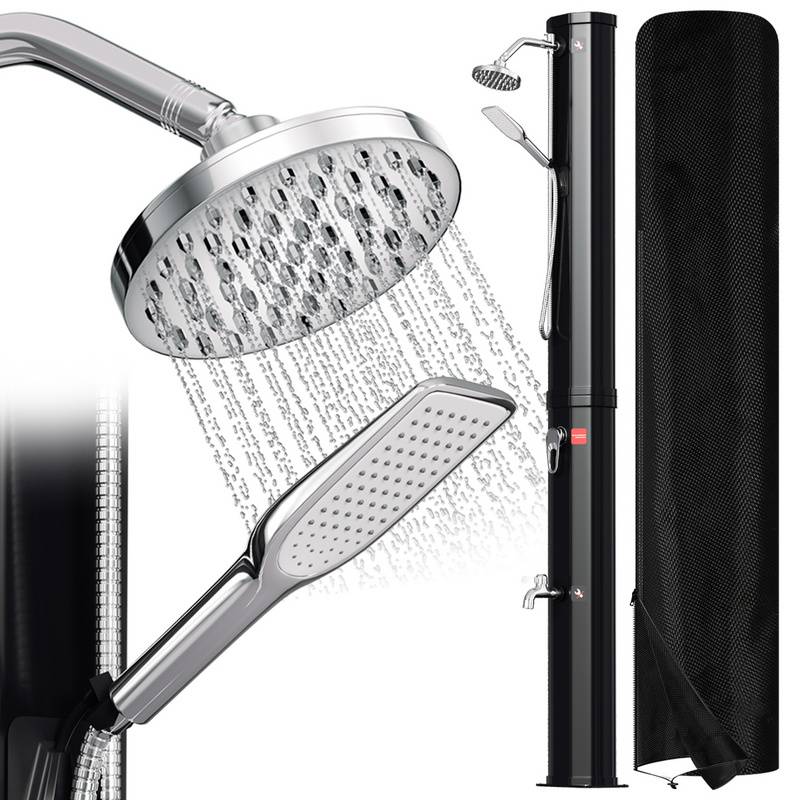 Solardusche 40L mit Regenschutz und Handbrause Sommerdusche mit Fußdusche Pooldusche Gartendusche Brause