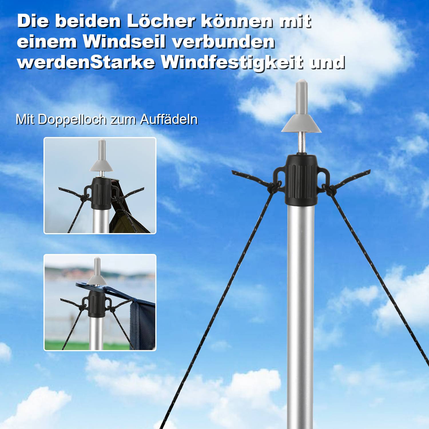 Zeltstange 4pcs Teleskop-Tarpstange Aluminium 87.5-234.5cm Camping-Zeltstange Strandmuschel, Markise, Shelter, Camping, Wandern
