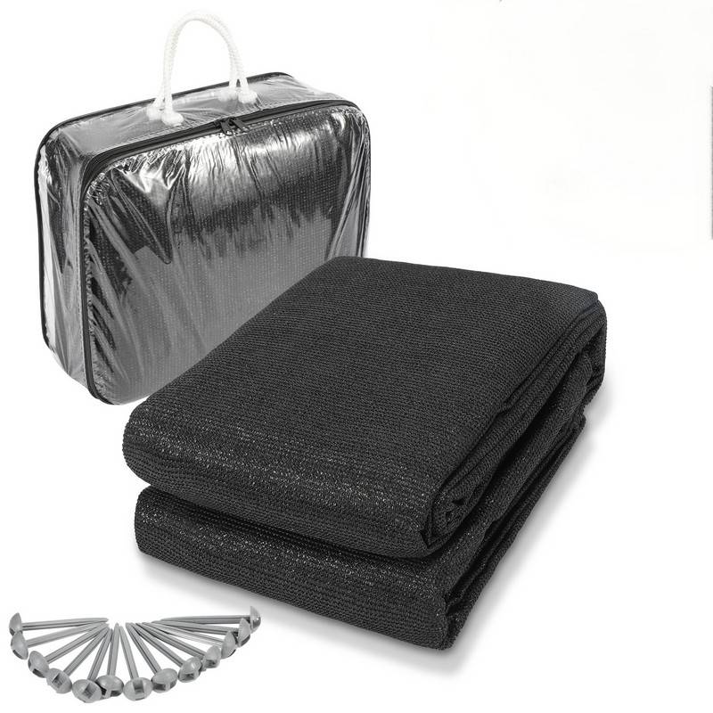 Zeltteppich 250X600cm Vorzeltteppich Campingteppich Outdoor Teppich Vorzeltboden Zeltunterlage Zeltboden für Zelt Wohnmobil Schwarz