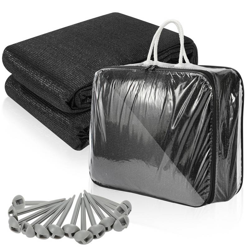 Zeltteppich 300X500cm Vorzeltteppich Campingteppich Outdoor Teppich Vorzeltboden Zeltunterlage Zeltboden für Zelt Wohnmobil Schwarz
