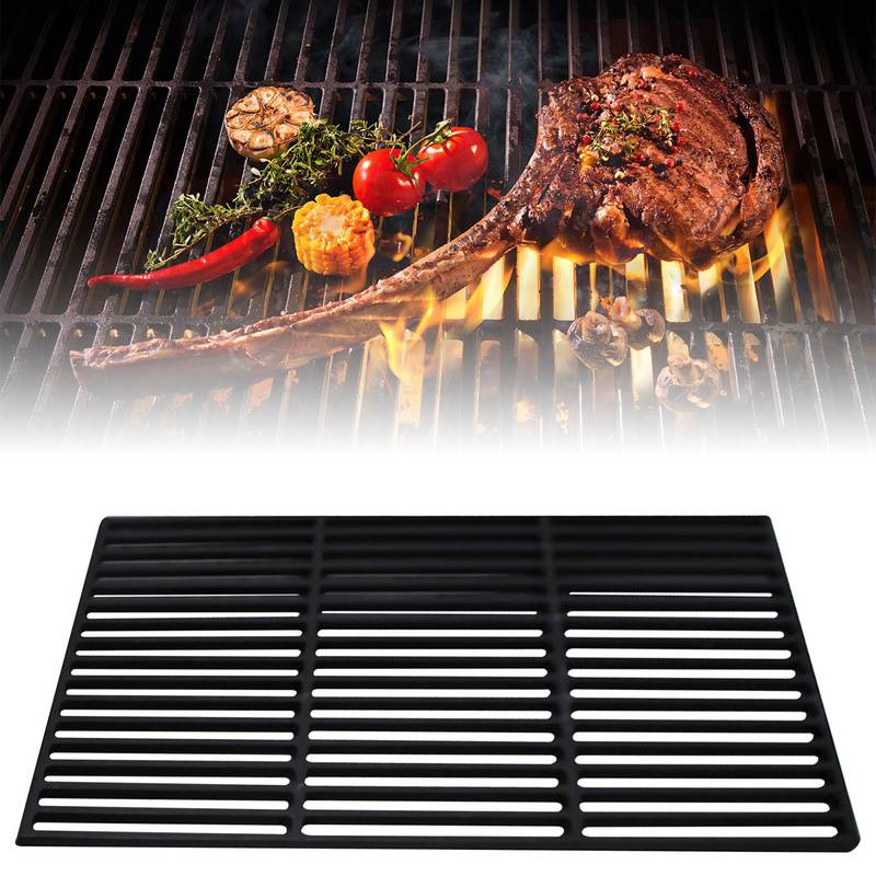 Gusseisen Grillrost 41.5x27.5cm Grillgitter Gussrost für Gasgrill und Holzkohlegrill Emailliert