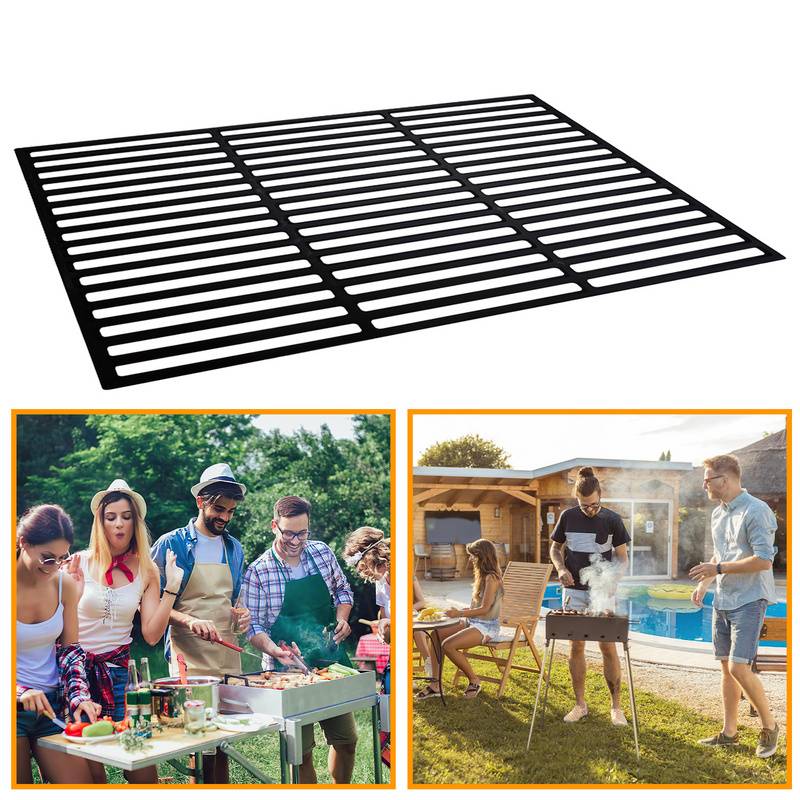 Gusseisen Grillrost 60x40cm Grillgitter Gussrost für Gasgrill und Holzkohlegrill Emailliert