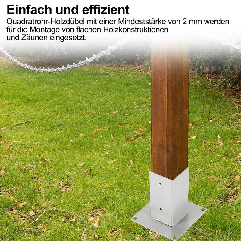 4x Aufschraubhülse 90x90mm Pfostenträger Einschlaghülse Einschlagbodenhülse Bodenhülse