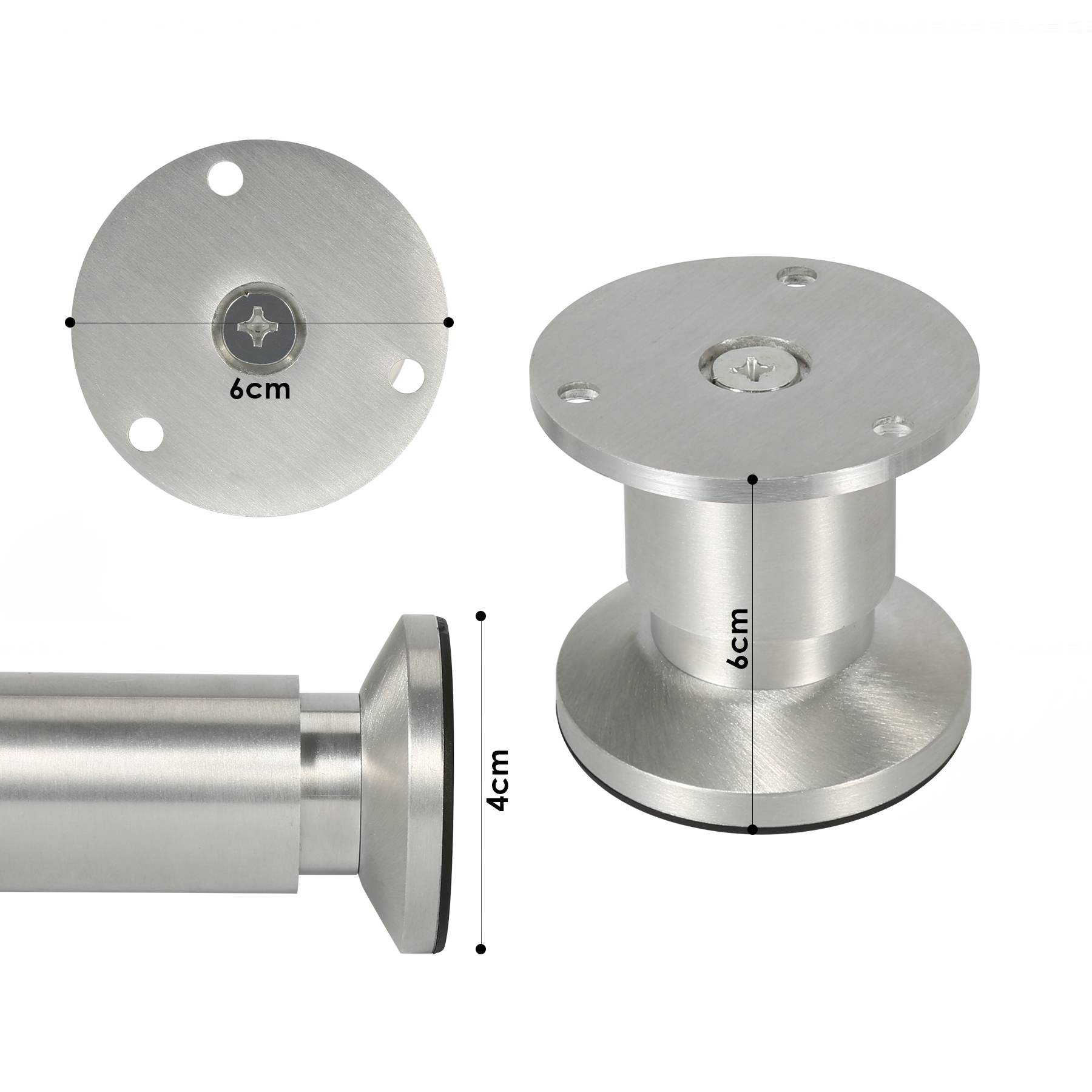 8er Set Möbelfüße Tischbein Set Sofafüße Möbelbeine Bettstützen Sofafüße Schrankfuß Möbelbeine Alu 4x60mm