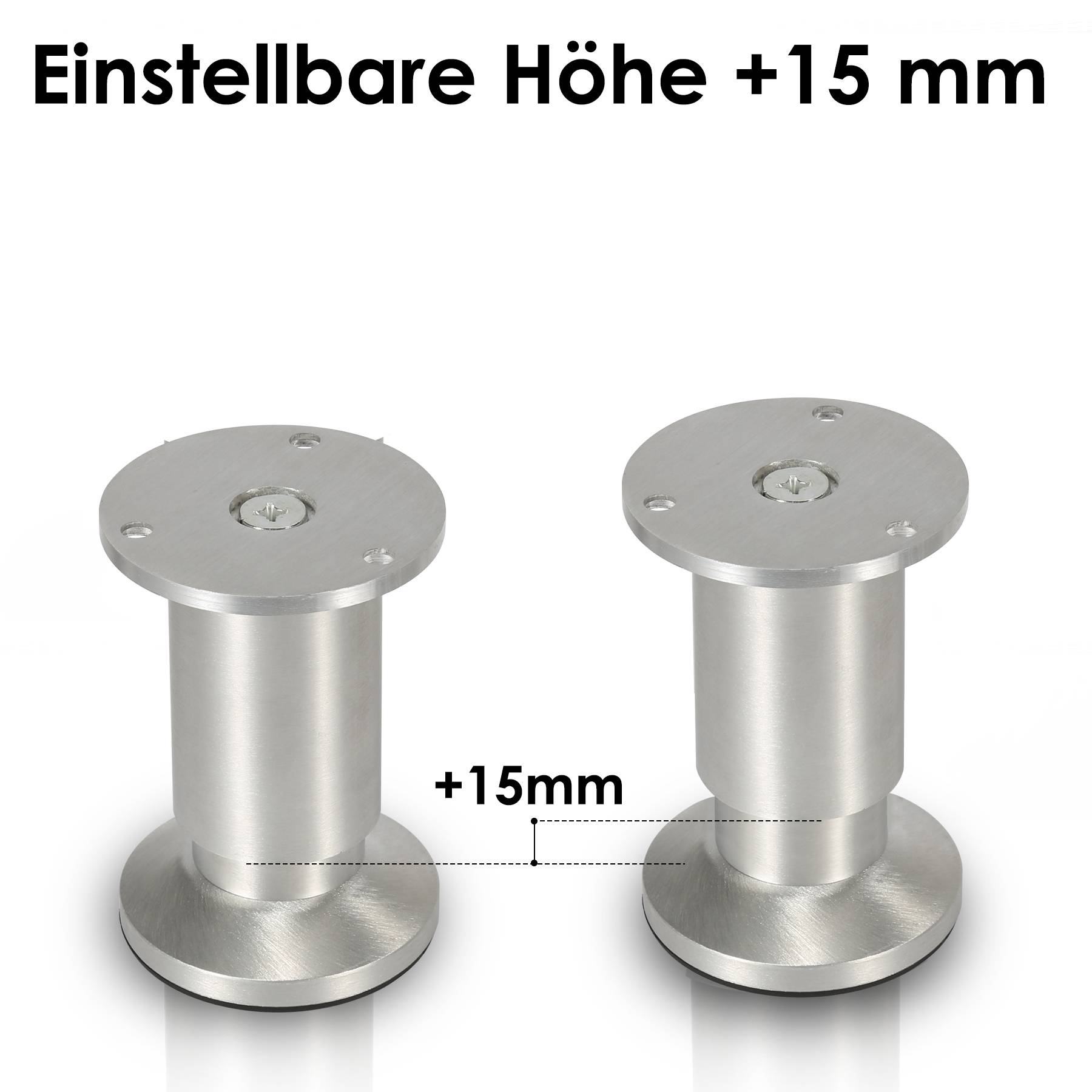 12er Set Möbelfüße Tischbeine Sockelfuß Tischfuß Möbel Aluminiumlegierung，Höhe:60 mm