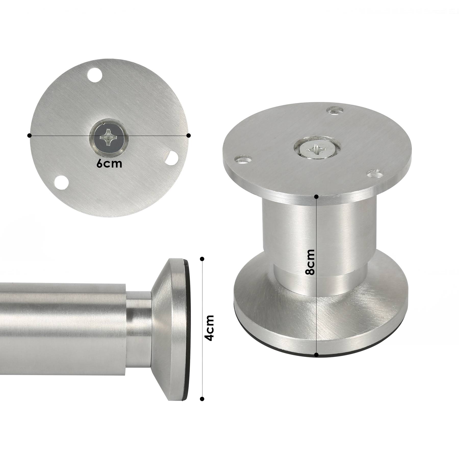 12er Set Möbelfüße Tischbein Set Sofafüße Möbelbeine Bettstützen Sofafüße Schrankfuß Möbelbeine Alu 4x80mm
