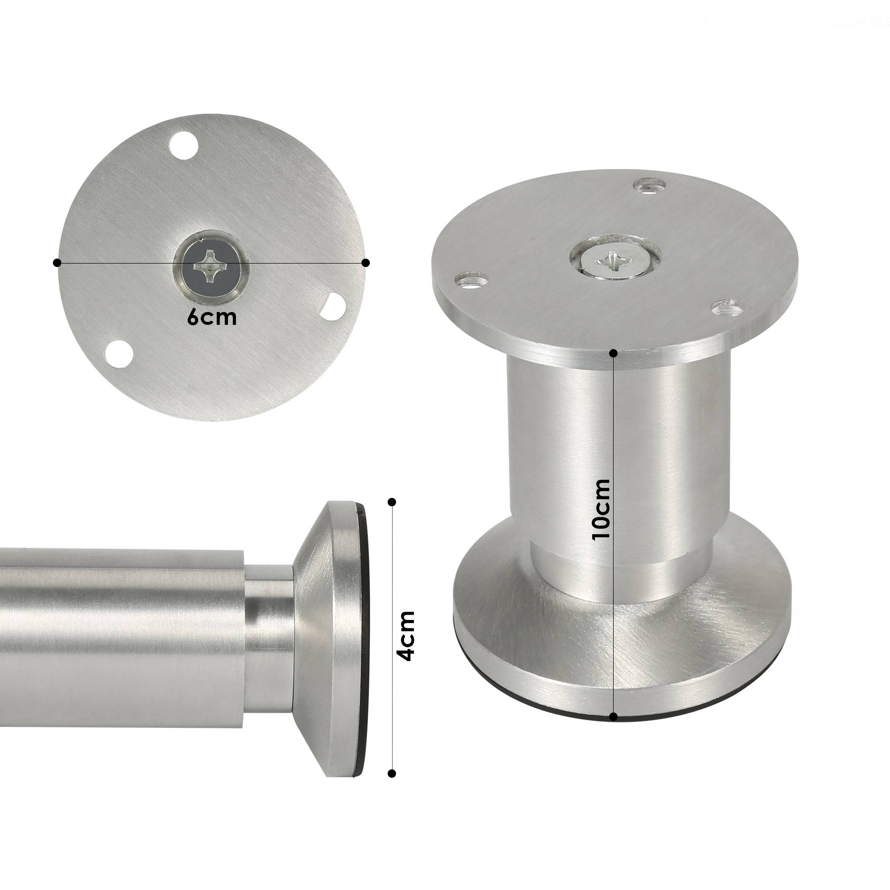 4er Set Möbelfüße Tischbeine Sockelfuß Tischfuß Möbel Aluminiumlegierung，Höhe:100 mm