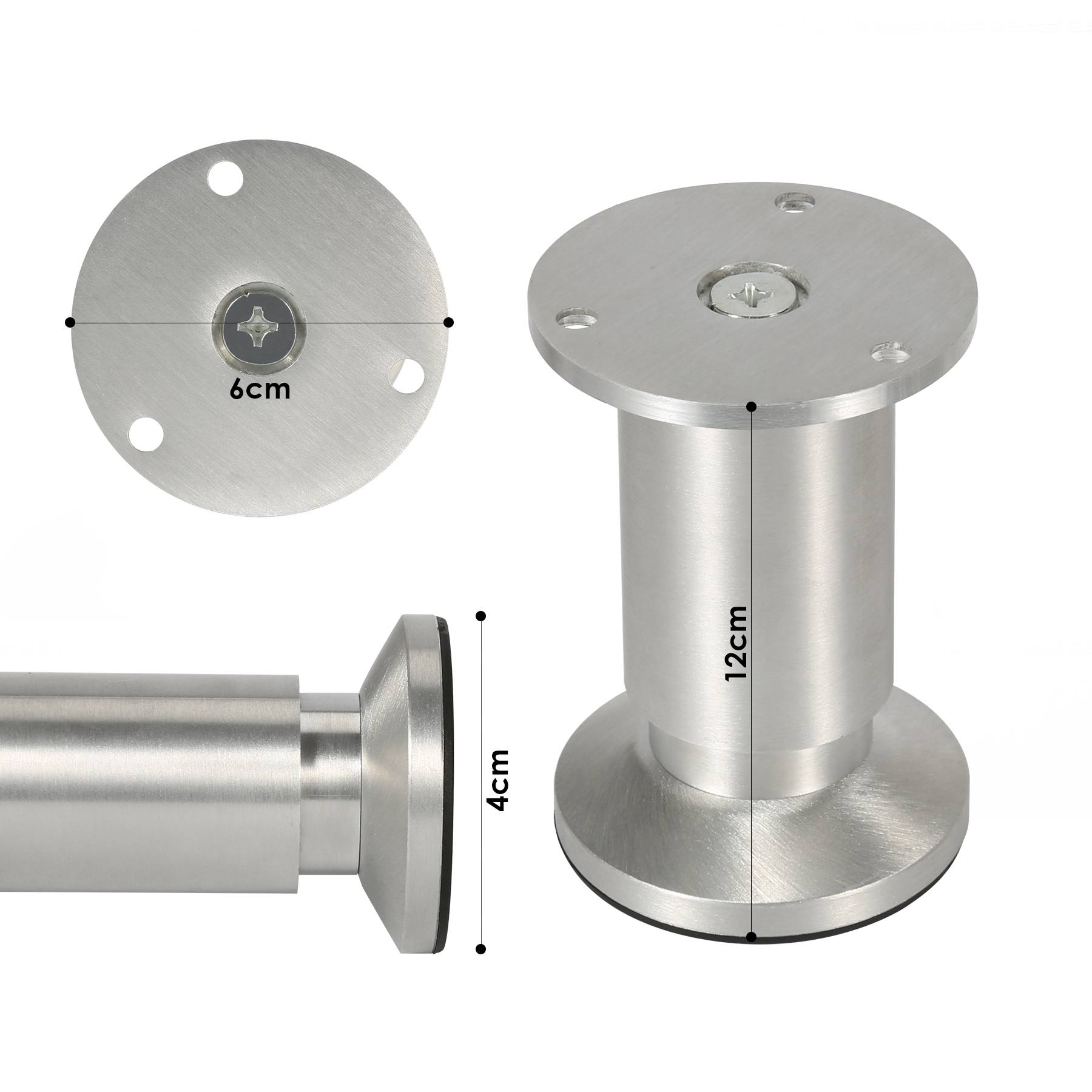 4er Set Möbelfüße Tischbeine Sockelfuß Tischfuß Möbel Aluminiumlegierung，Höhe:120 mm