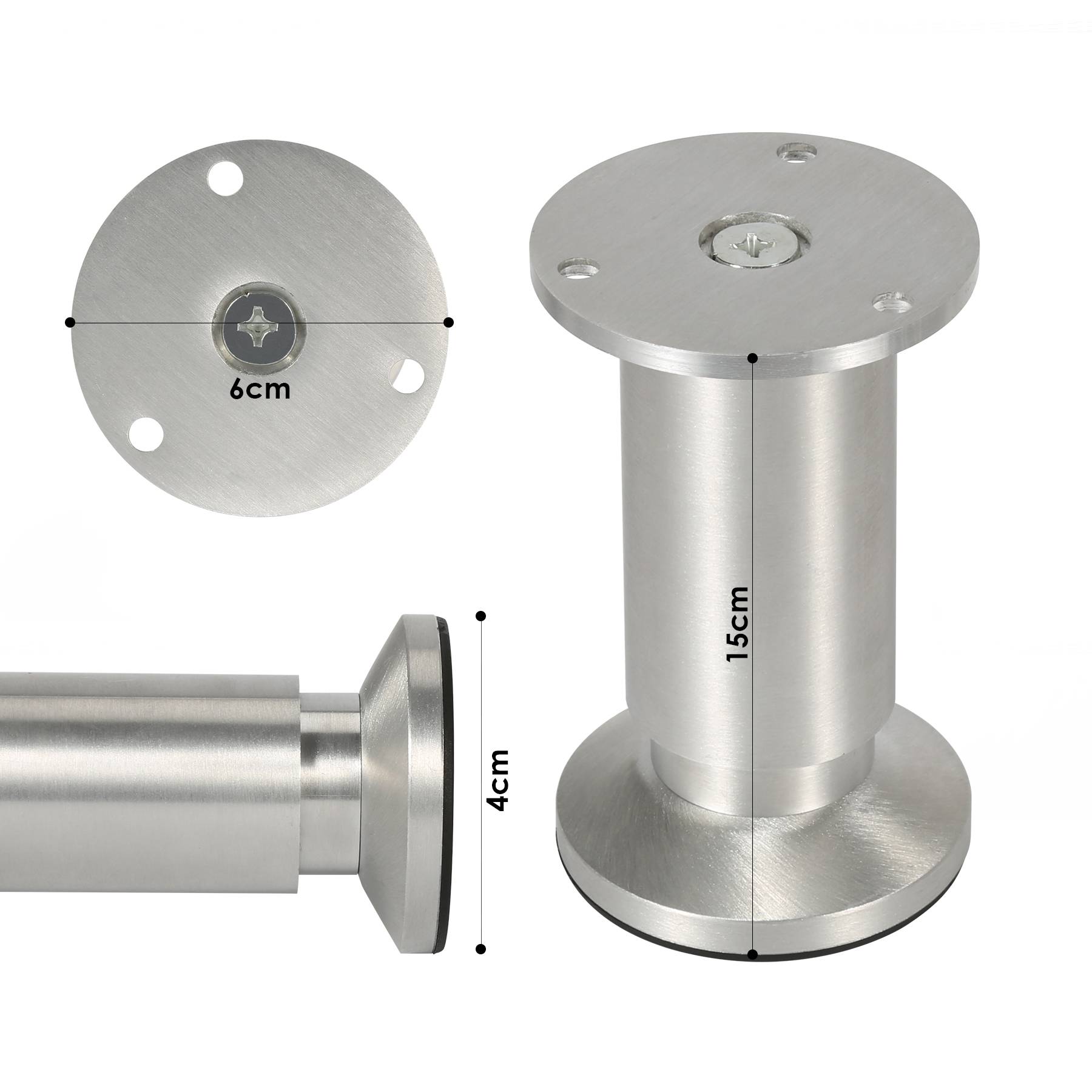 12er Set Möbelfüße Tischbein Set Sofafüße Möbelbeine Bettstützen Sofafüße Schrankfuß Möbelbeine Alu 4x150mm