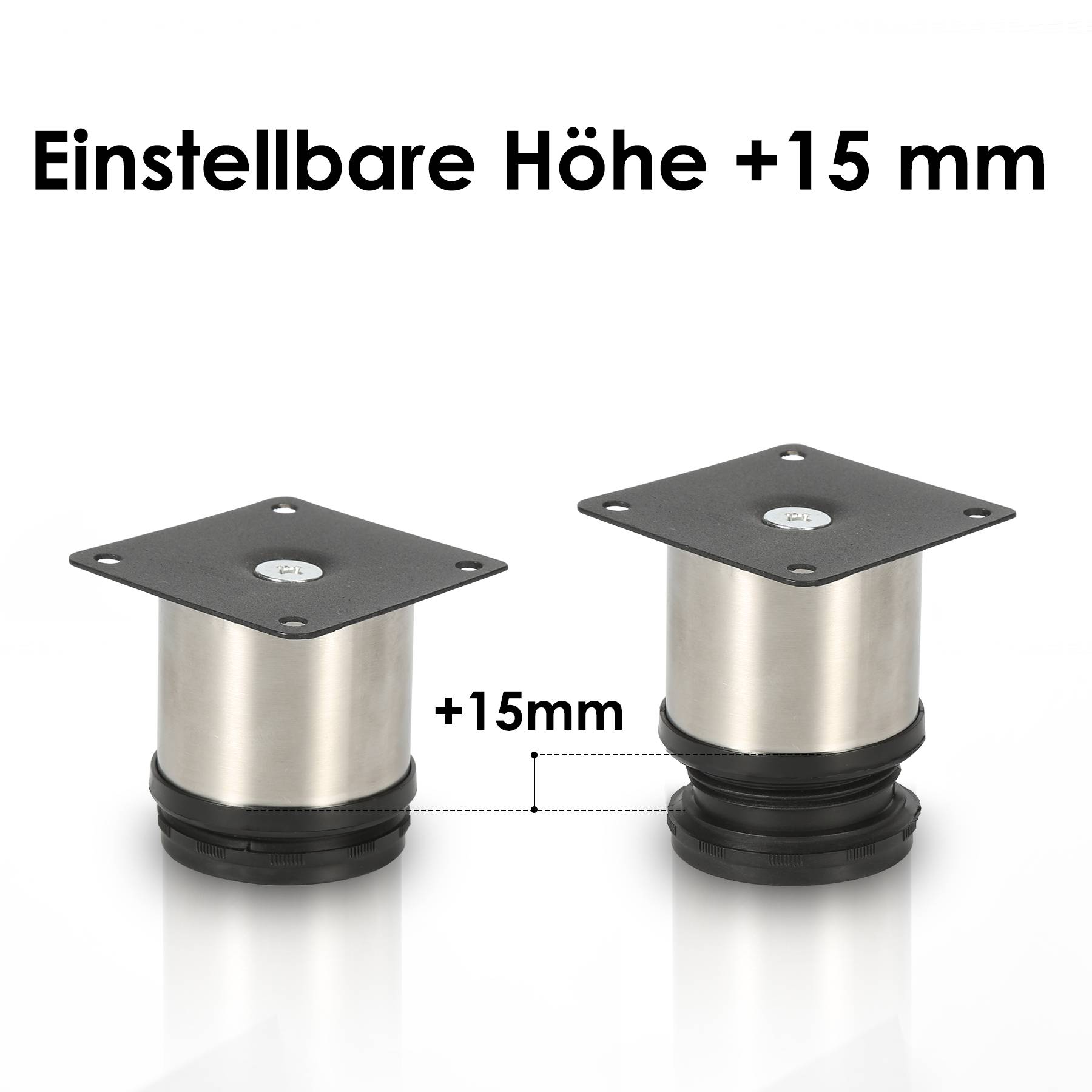 12er Set Möbelfüße Tischbeine Sockelfuß Tischfuß Möbel Edelstahl，Höhe:120 mm