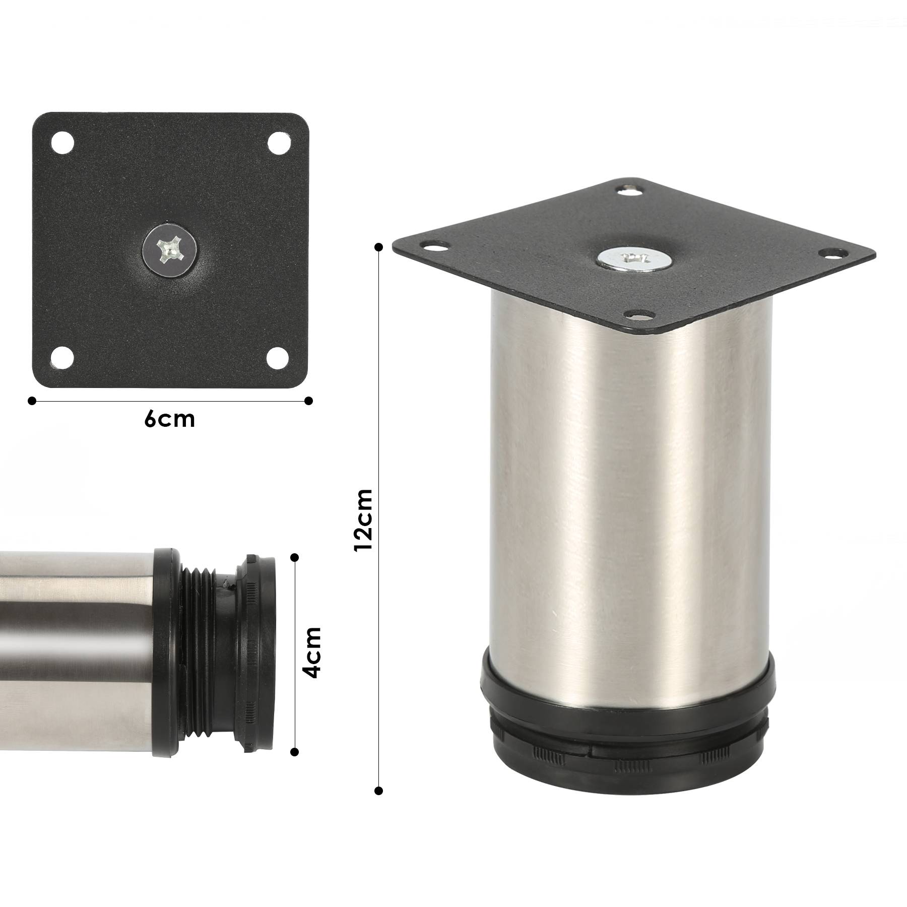 4er Set Möbelfüße Tischbein Set Sofafüße Möbelbeine Bettstützen Sofafüße Schrankfuß Möbelbeine Edelstahl 120mm