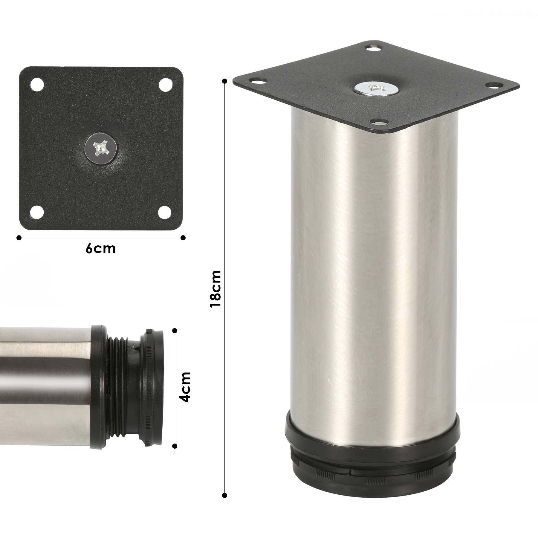 8er Set Möbelfüße Tischbein Set Sofafüße Möbelbeine Bettstützen Sofafüße Schrankfuß Möbelbeine Edelstahl 180mm