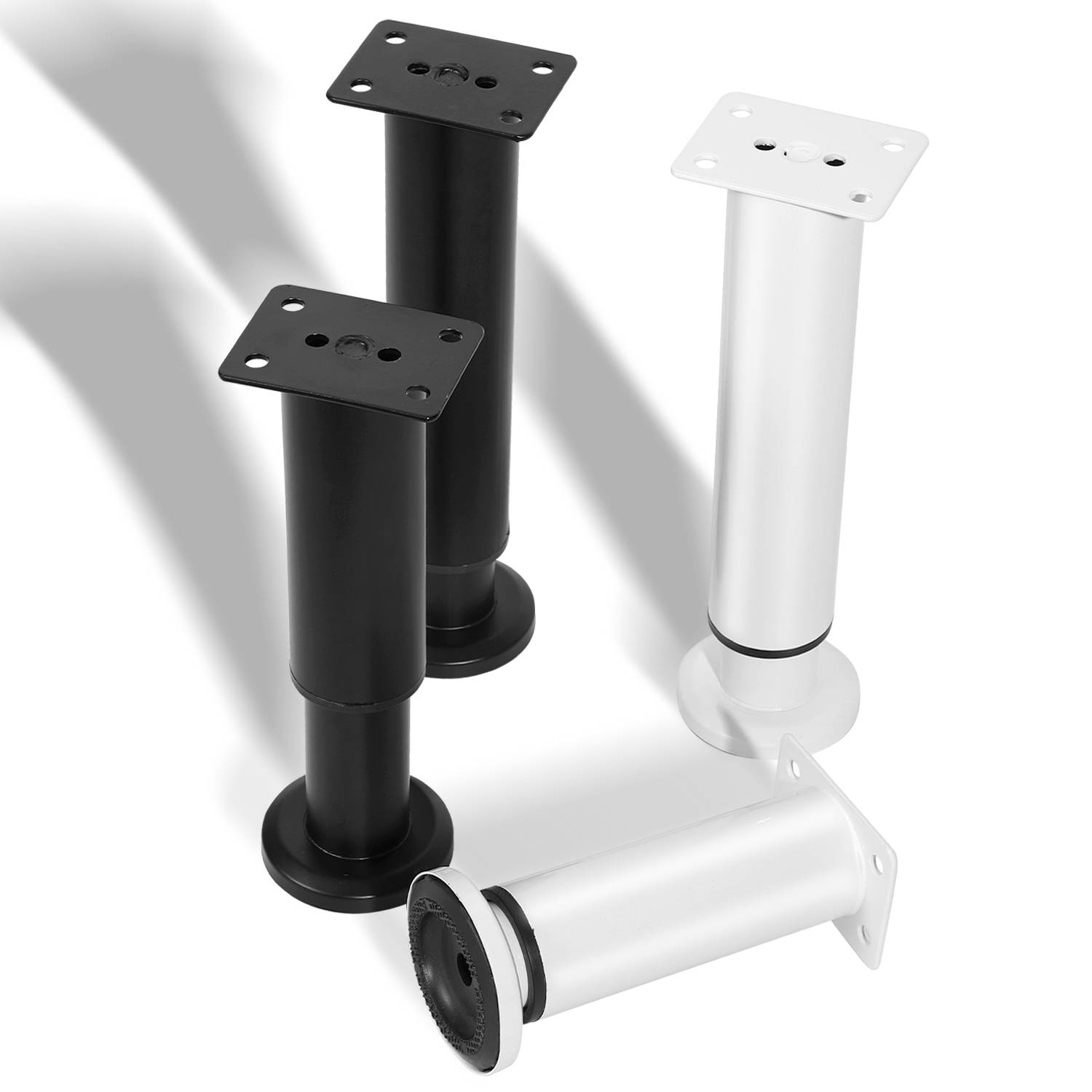 8er Set Möbelfüße Tischbeine Sockelfuß Tischfuß Möbel Weiß，Höhenverstellbar 180-300 mm