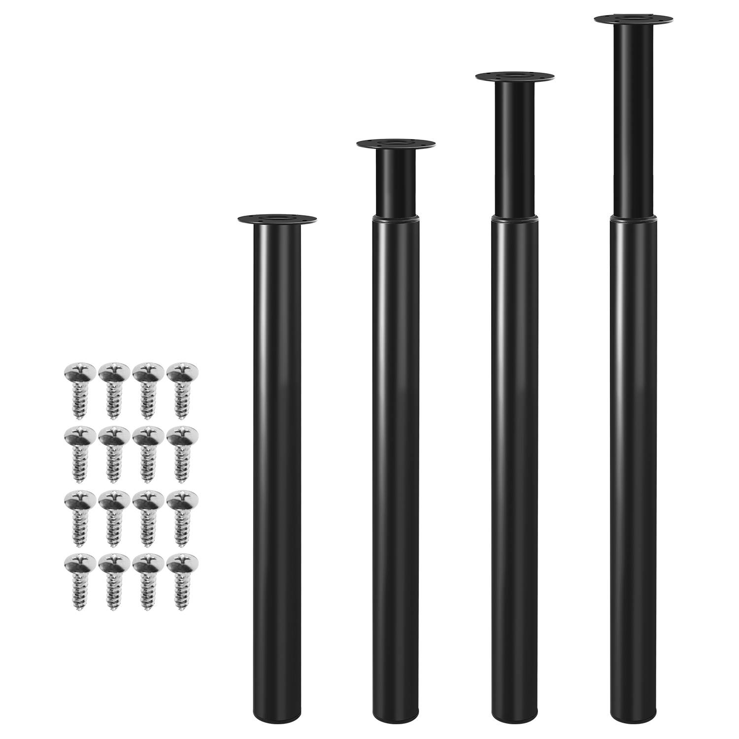 12er Set Möbelfüße Teleskopfuß Set Tischfuß Stützfuß Möbelbeine Möbelbeine Metall Füße Schwarz 70-110cm