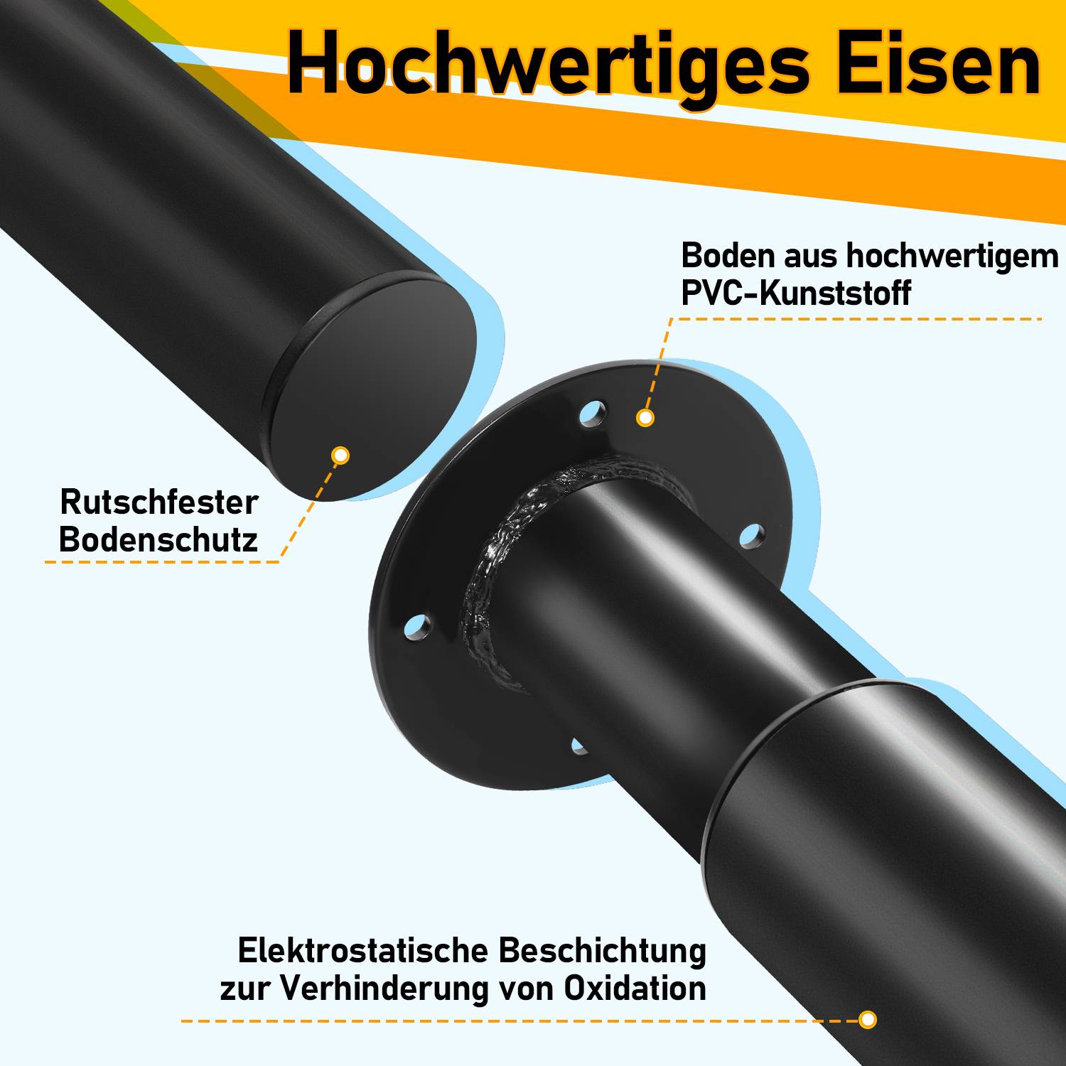 12er Set Möbelfüße Teleskopfuß Set Tischfuß Stützfuß Möbelbeine Möbelbeine Metall Füße Schwarz 70-110cm
