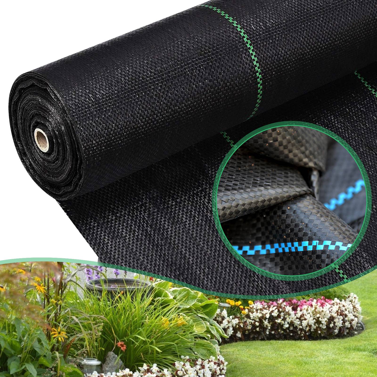 100m² Unkrautvlies Gartenvlies Schutzvlies 100g/m² Wasserdurchlässig Reißfest - 100x10000cm