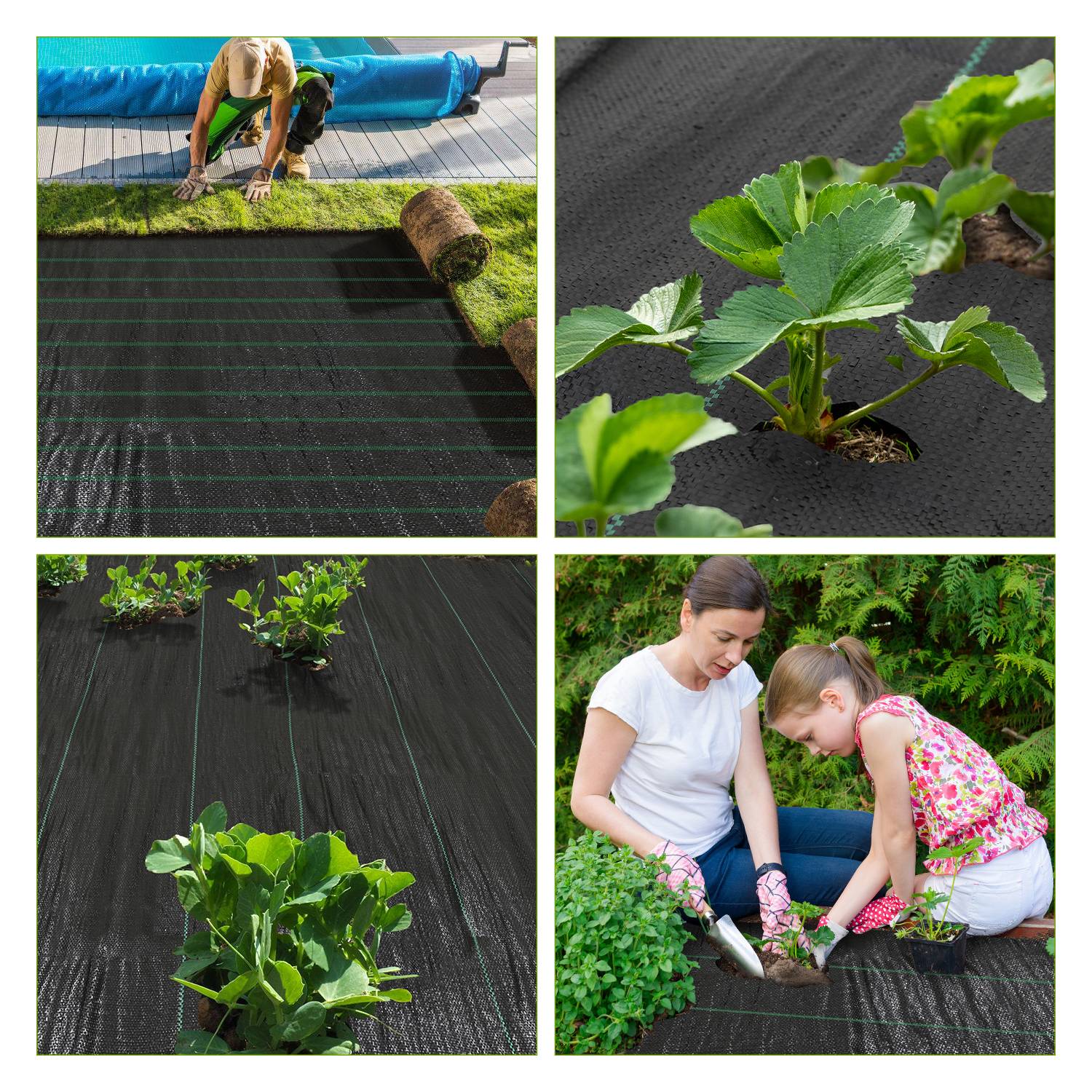50m² Unkrautvlies Gartenvlies Schutzvlies 100g/m² Wasserdurchlässig Reißfest - 100x500cm