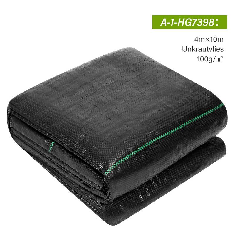 100g/m² Unkrautvlies Reißfestes, 4x10 m, Gartenvlies Schutzvlies, Mulchflies, Bodengewebe (40qm)