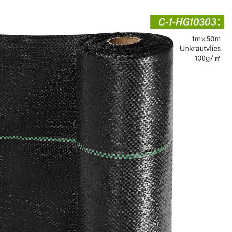 100g/m² Unkrautvlies Reißfestes, 1x50 m, Gartenvlies Schutzvlies, Mulchflies, Bodengewebe (50qm)