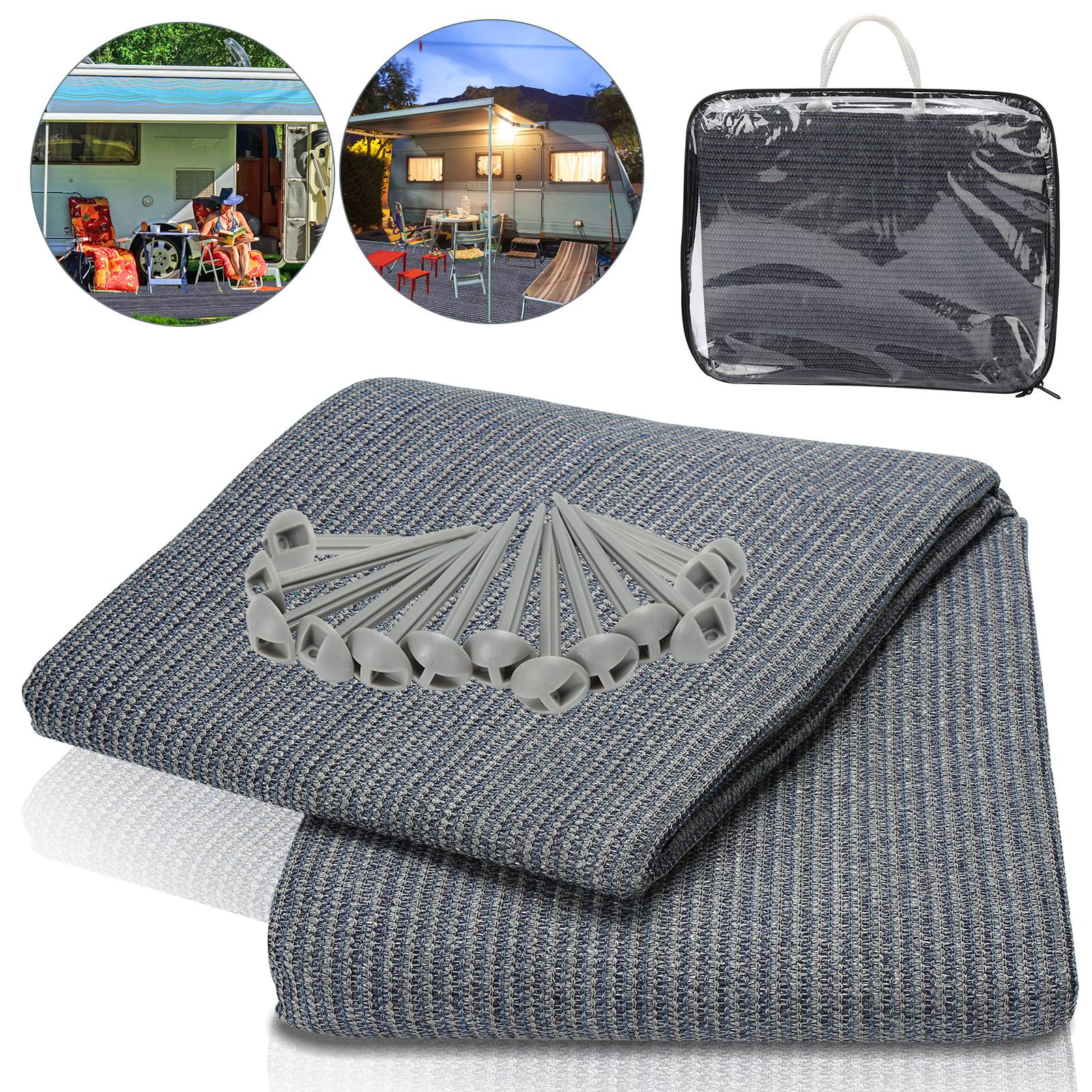 Vorzeltteppich,Zeltteppich,Rasenschutz,viele Größen,Grau,300*500CM