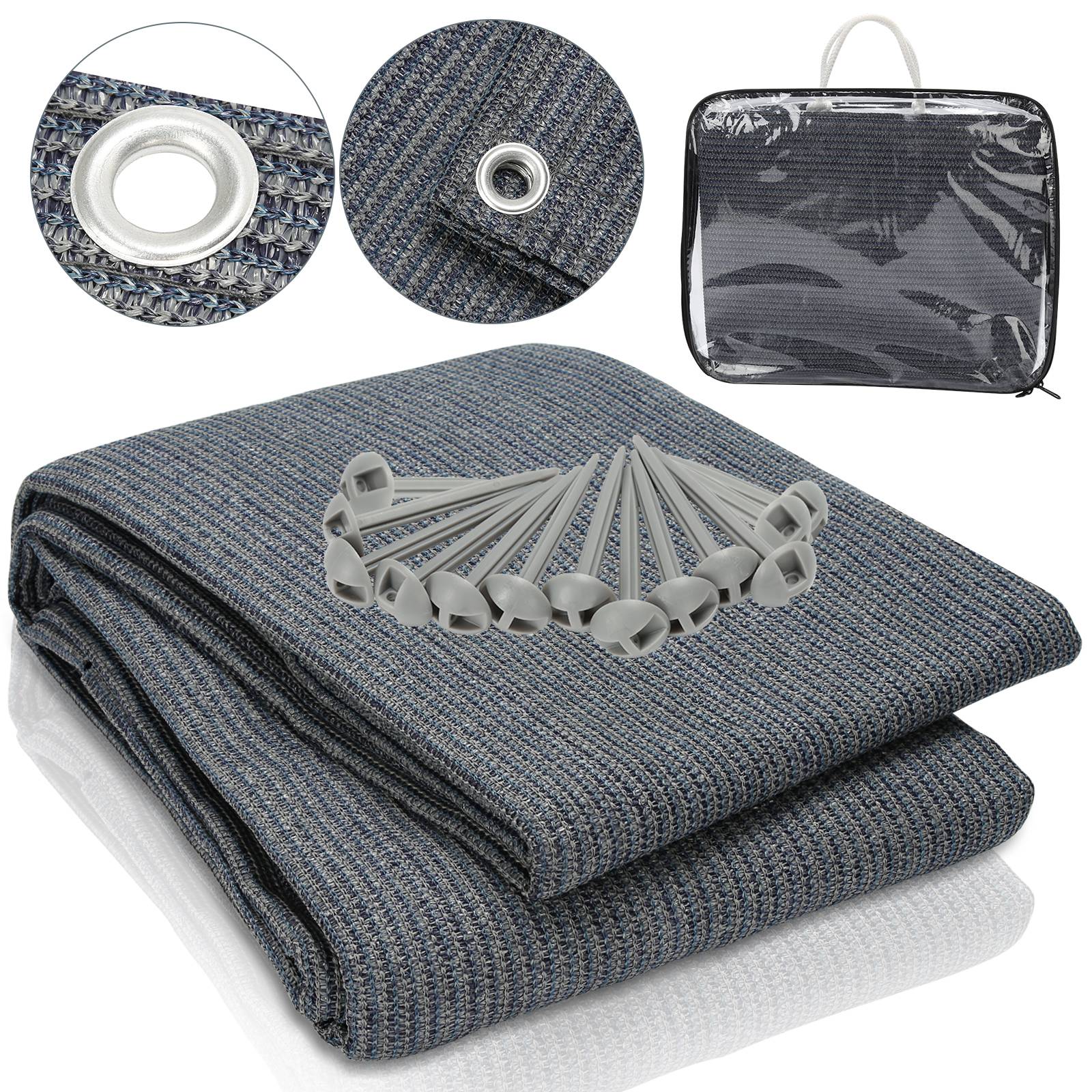 Vorzeltteppich,Zeltteppich,Rasenschutz,viele Größen,Grau,250*500CM