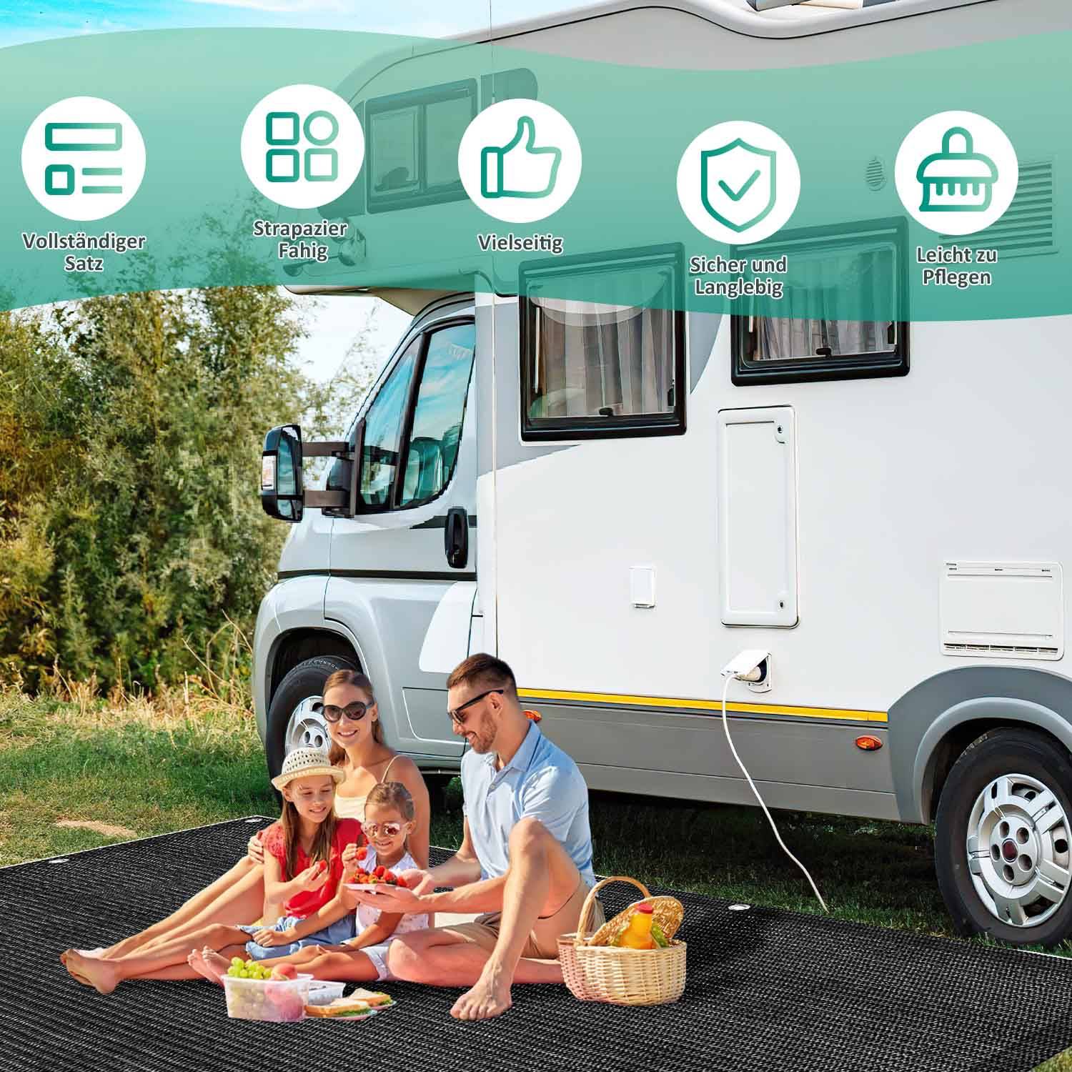 Vorzeltteppich viele Größen,Rasenschutz,Zeltteppich Schwarz,300*400CM