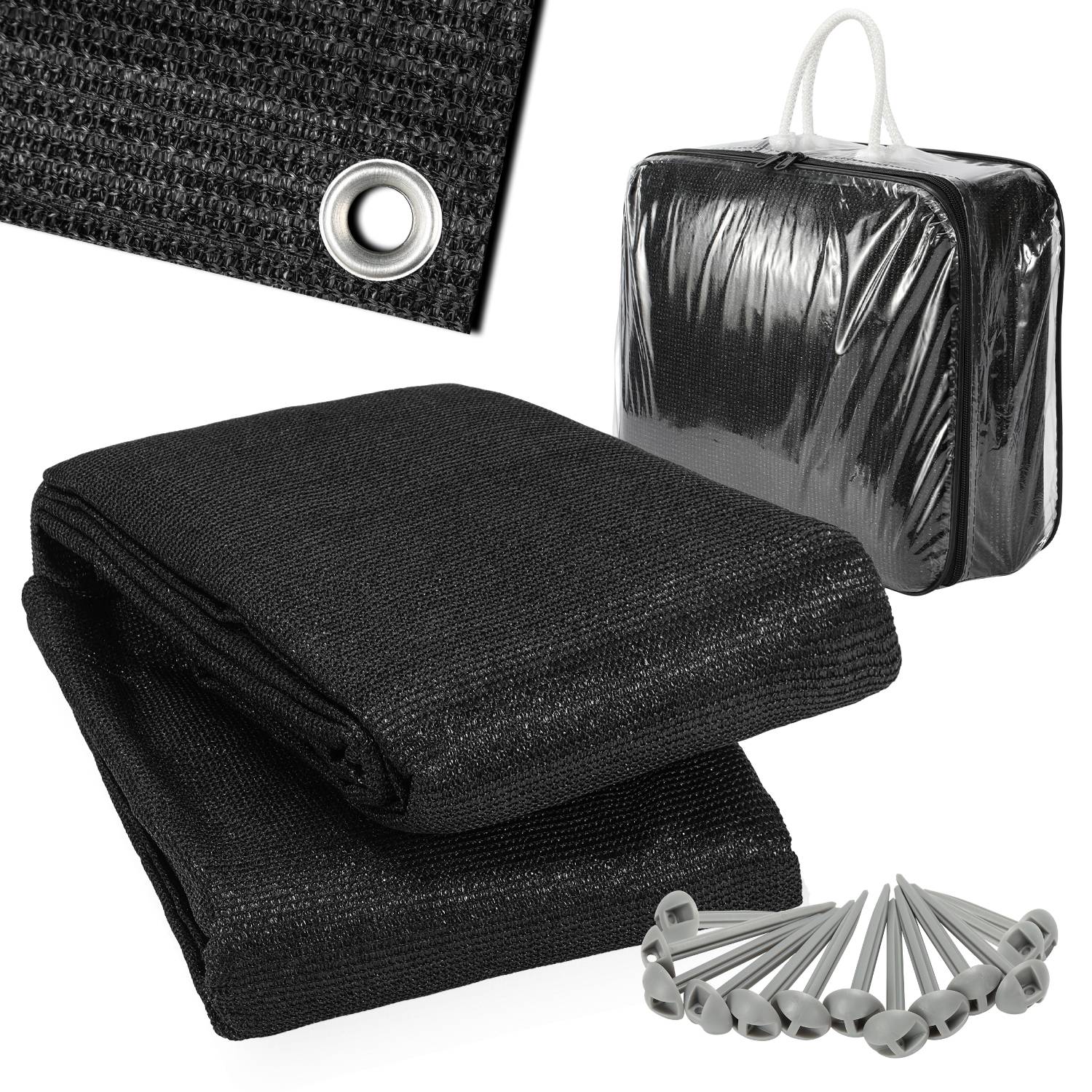 Vorzeltteppich Zelt Teppich viele Größen,Anti-Rutsch,Rasenschutz,Schwarz 2,5x2,5m