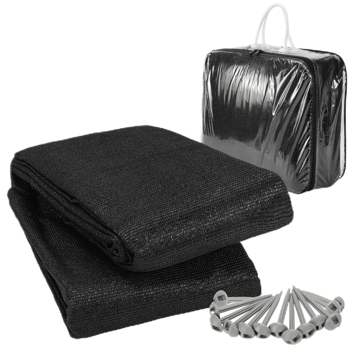 Vorzeltteppich Zelt Teppich viele Größen,Anti-Rutsch,Rasenschutz,Schwarz 2,5x3m