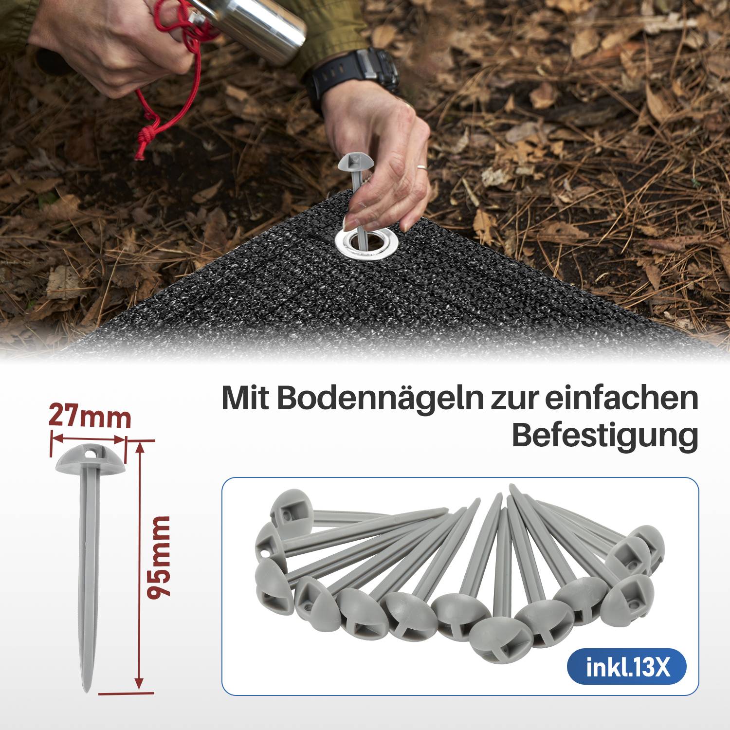 Vorzeltteppich Zelt Teppich viele Größen,Anti-Rutsch,Rasenschutz,Schwarz 2,5x2,5m