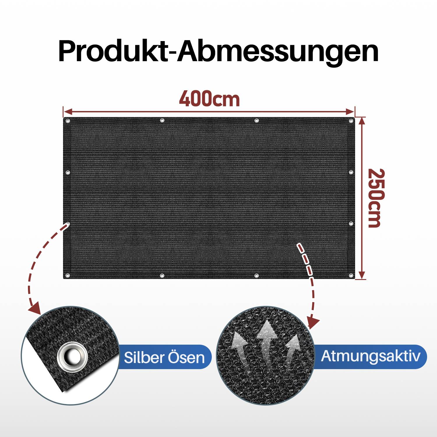 Vorzeltteppich Zelt Teppich viele Größen,Anti-Rutsch,Rasenschutz,Schwarz 2,5x4m