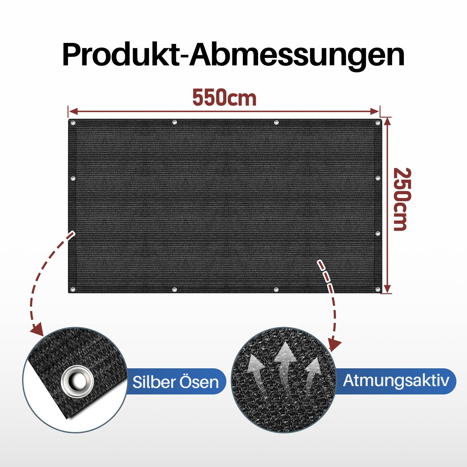 Vorzeltteppich Zelt Teppich viele Größen,Anti-Rutsch,Rasenschutz,Schwarz 2,5x5m