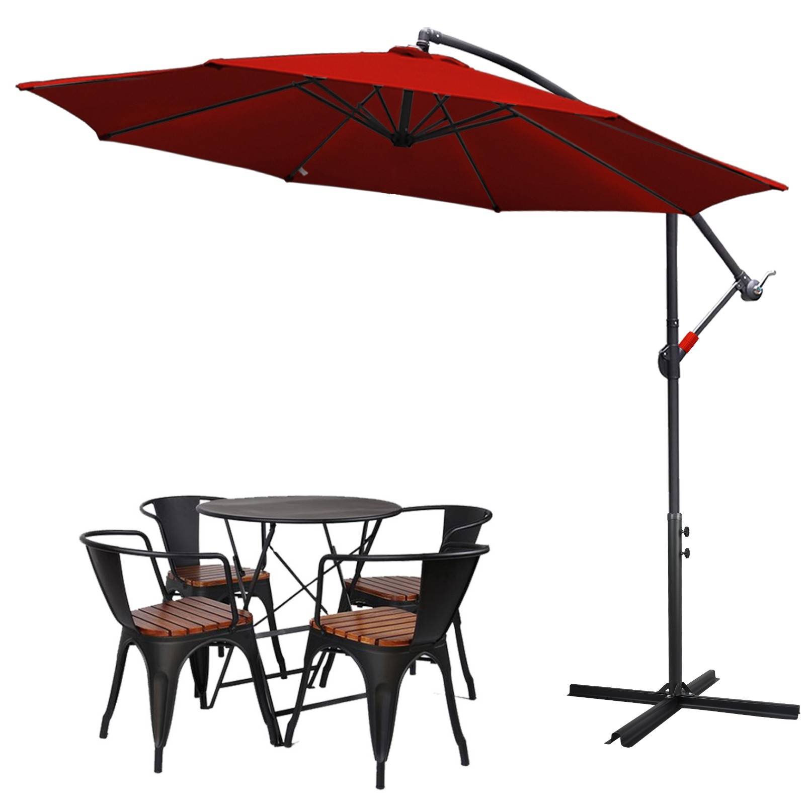 Sonnenschirm Ampelschirm Garten Schirm Pavillon 300 cm - Rot