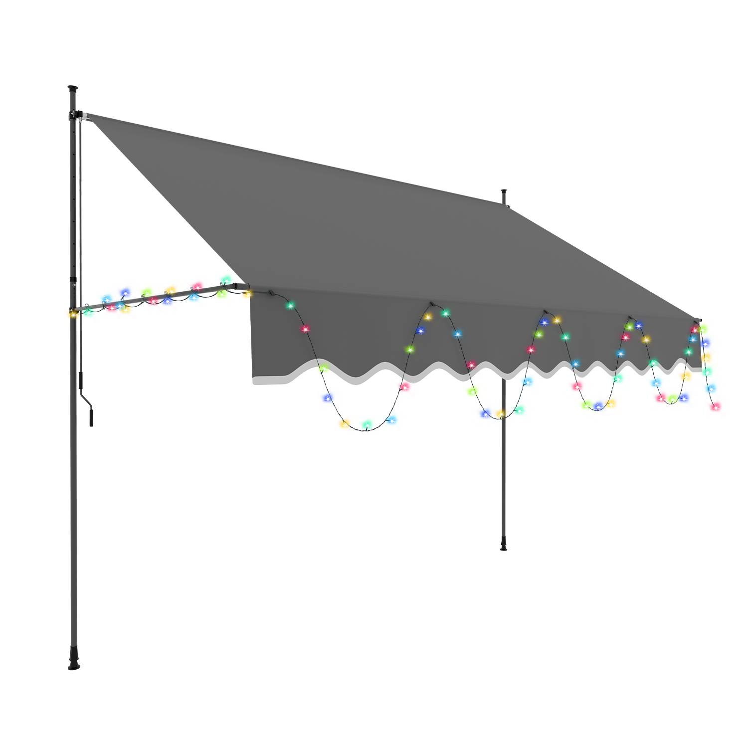 Klemmmarkise Einziehbar Balkonmarkise Markise UV30+ mit LED 3M