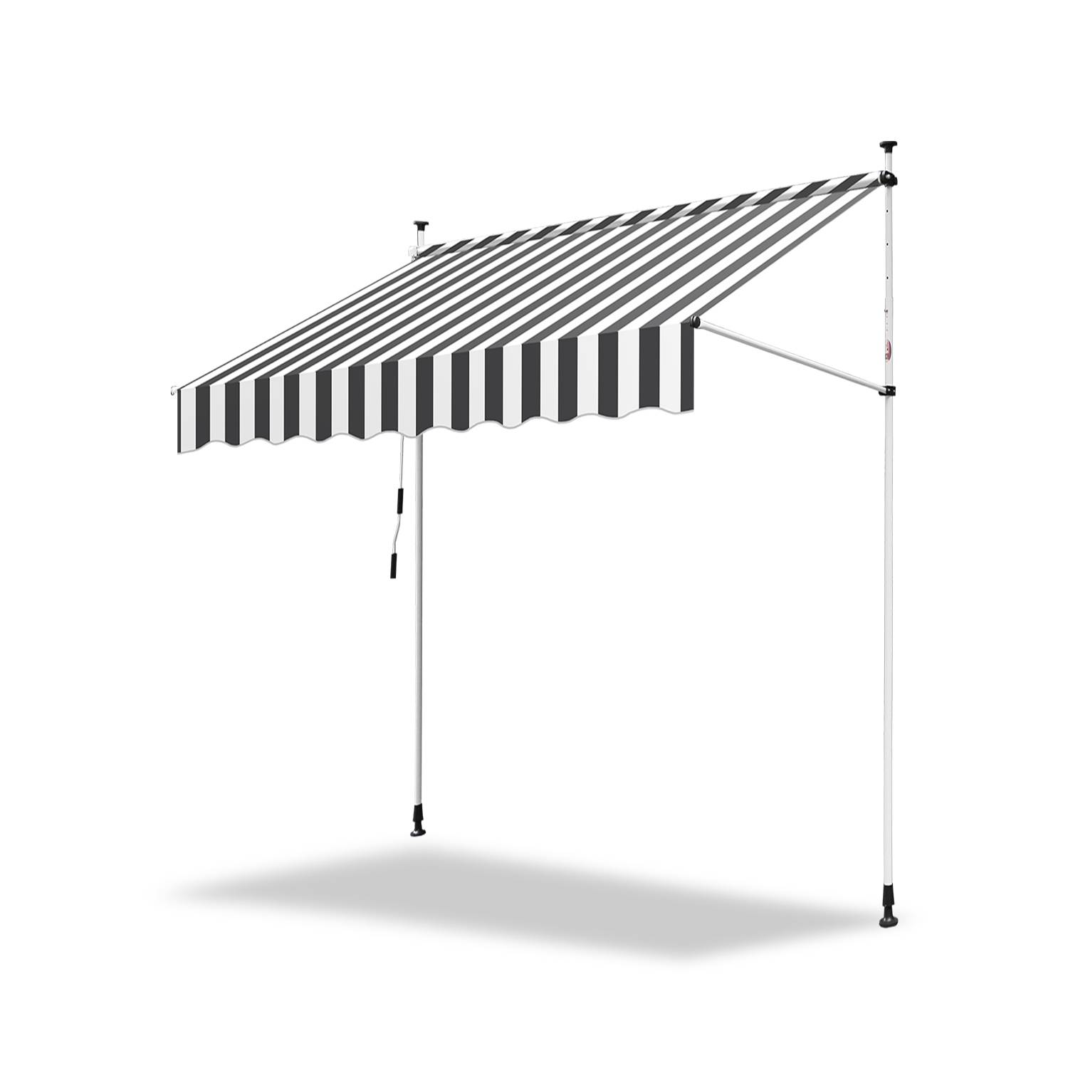 Klemmmarkise Markise Balkon UV-beständig wasserdicht Weiß Grau 150cm