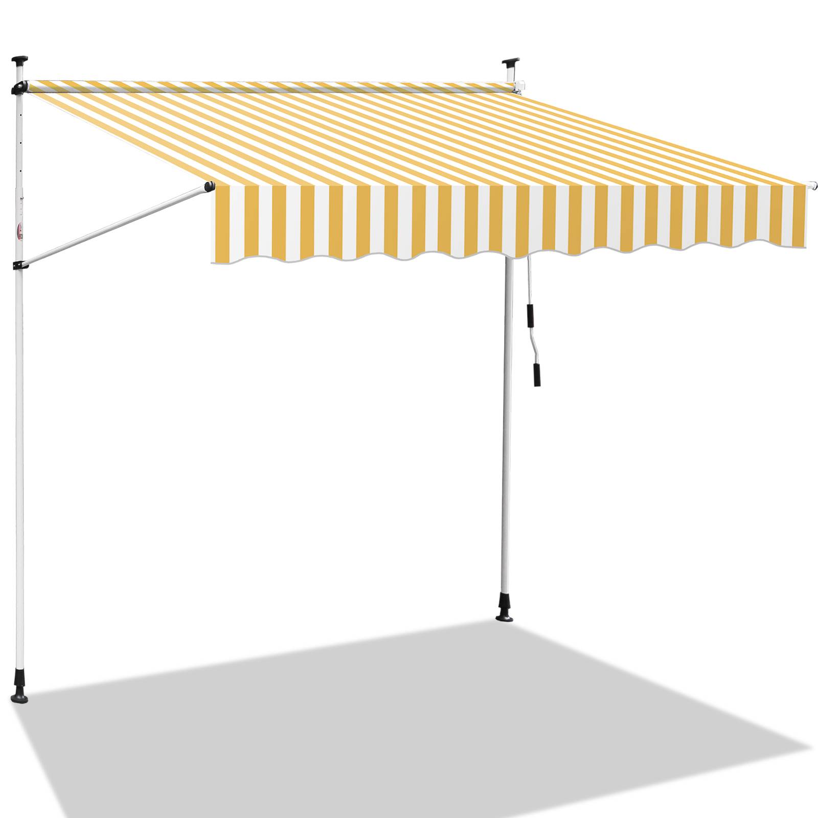 Klemmmarkise Markise Balkon UV-beständig wasserdicht Gelb Weiß 250cm