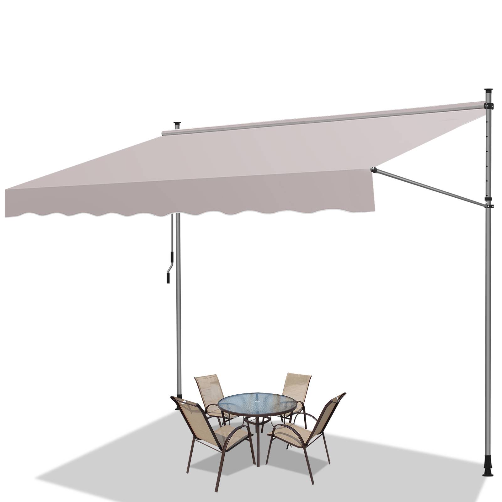 Klemmmarkise Markise Balkon UV-beständig wasserdicht Beige 250cm
