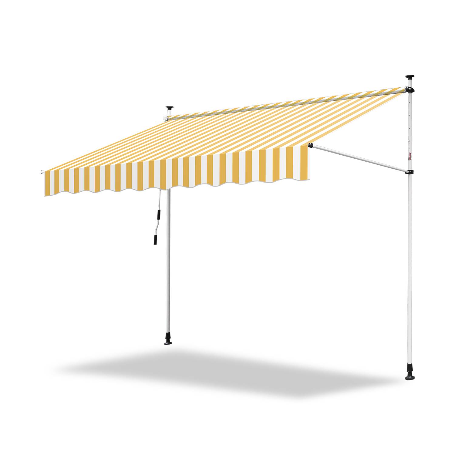 Klemmmarkise Markise Balkon UV-beständig wasserdicht Gelb Weiß 200cm